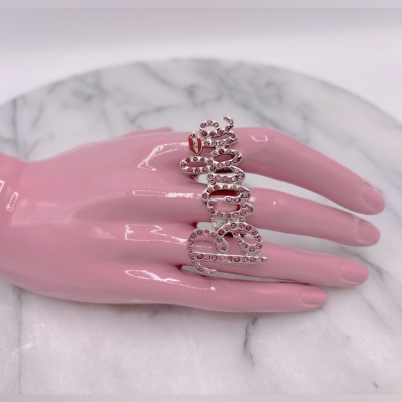 Barbie Pink Crystal Ring Multi Colored Crystals with Stretch Comfort Band - Picture 5 of 6